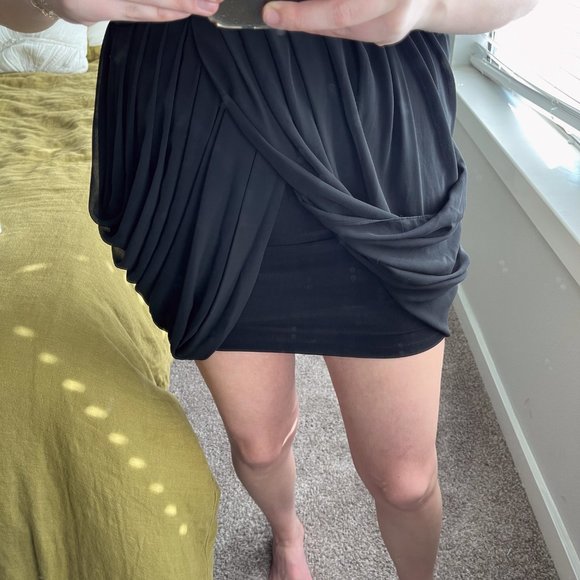 ASOS Black Mesh Cocktail Mini Dress 8 - Picture 5 of 8